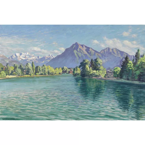 Waldemar Fink — "Sommertag an der Aare bei Thun-Hofstetten".