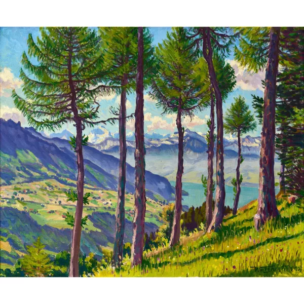Waldemar Fink — Thunersee mit Sigriswil und Beatenbucht.