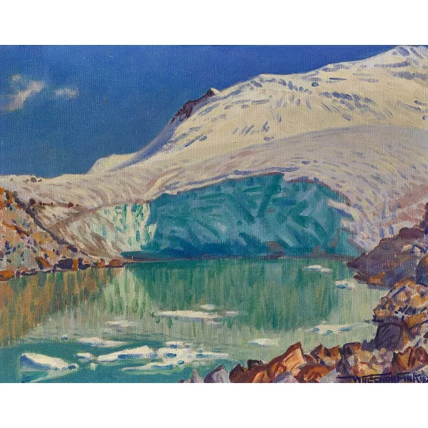 Waldemar Fink — "Gletschersee am oberen Findelengletscher".