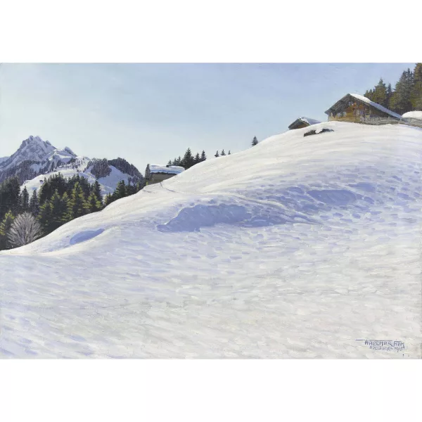 Waldemar Fink — Blick von Rellerli auf Gummfluh bei Schönried.