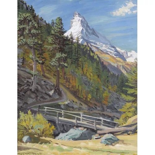 Waldemar Fink — "Herbst an der Bergbachbrücke".