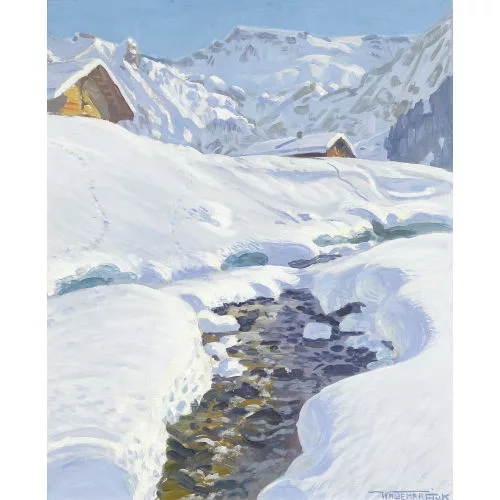 Waldemar Fink — "Wintersonne an der Engstligen".