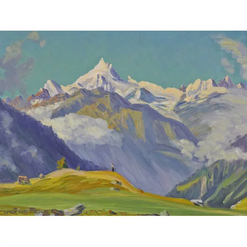Waldemar Fink — "Herbstmorgen auf Lauchernalp (Lötschenthal)".