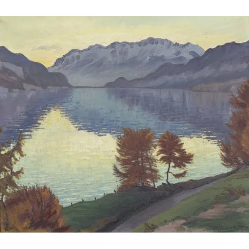 Waldemar Fink — "Herbstmorgen (Tagesantritt) am Thunersee".