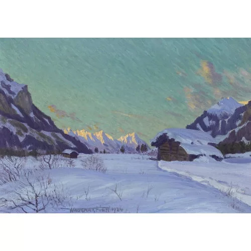Waldemar Fink — "Winterabend bei Kandersteg".