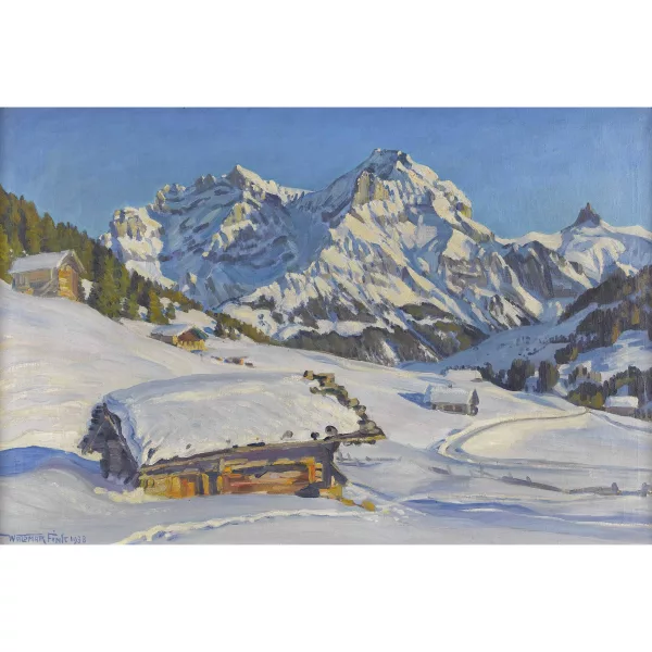 Waldemar Fink — "Sonniger Wintertag bei Adelboden".