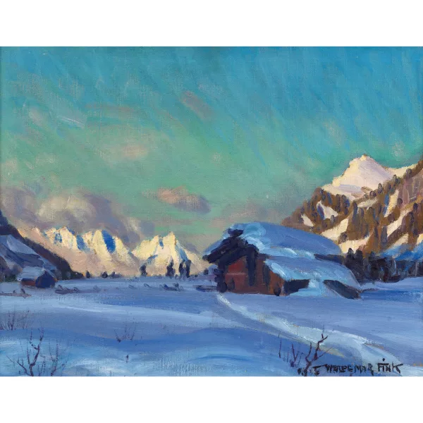 Waldemar Fink — "Winterabend bei Kandersteg".