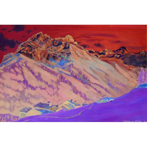Waldemar Fink — Walliser Gebirgspartie bei Saas-Fee im Sommer.