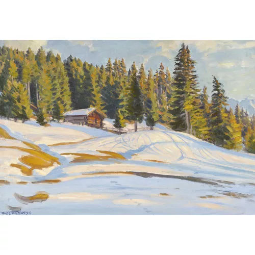 Waldemar Fink — "Abendsonne im Bergwald".