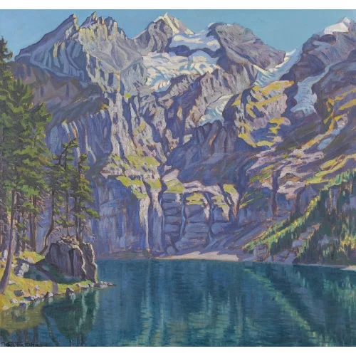 Waldemar Fink — "Herbstmorgen am Oeschinensee".