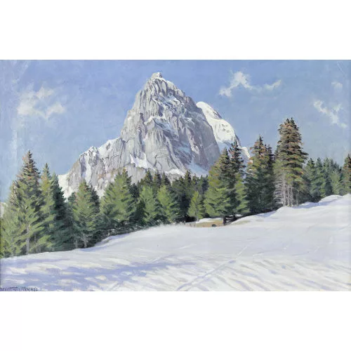 Waldemar Fink — "Sonniger Wintertag (bei Saanen)".