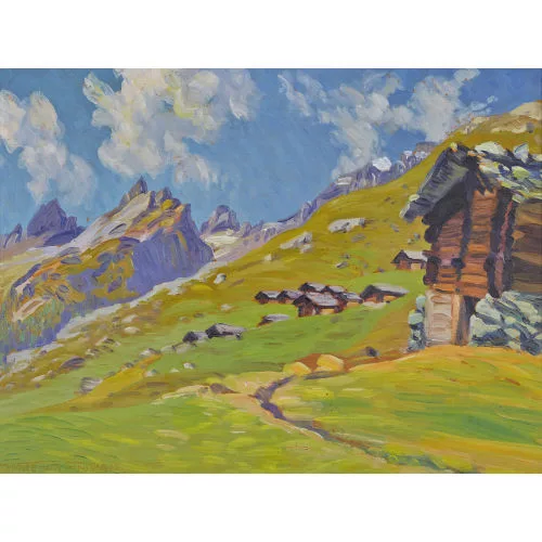 Waldemar Fink — "Spätsommertag auf Hokenalp (im Lötschenthal)".