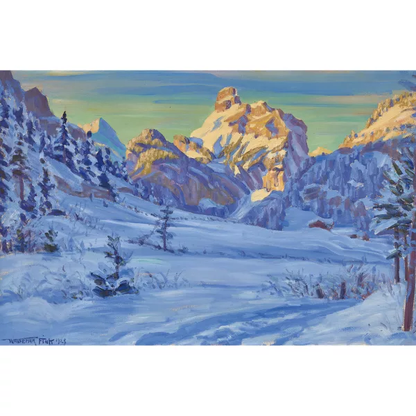 Waldemar Fink — "Morgensonne am Gellhorn (Kandersteg)".