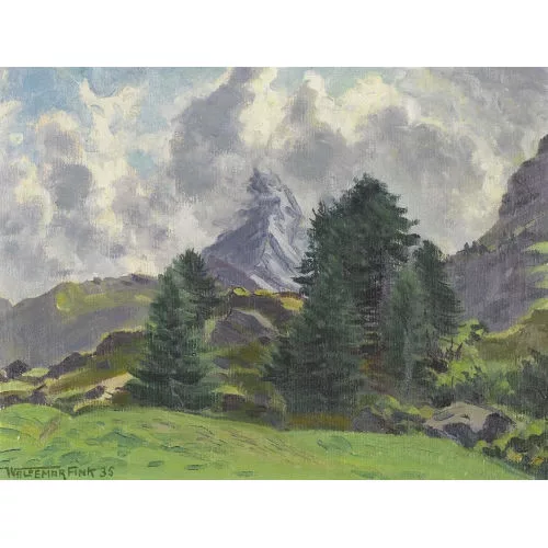 Waldemar Fink — "Aufziehendes Gewitter am Matterhorn".