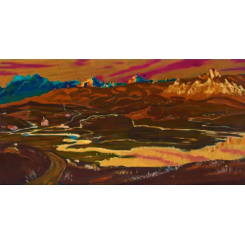 Waldemar Fink — Winterliche Alpenlandschaft mit dem Jochpass.