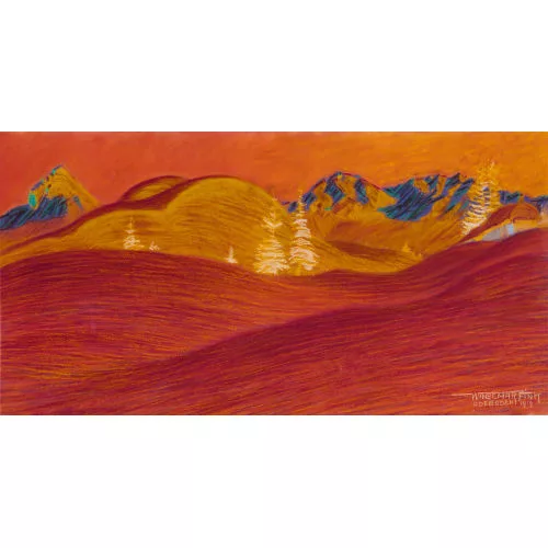 Waldemar Fink — Winterliche Morgenstimmung bei Adelboden.