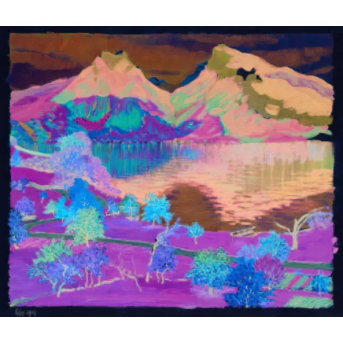 Waldemar Fink — Herbstliche Sicht auf Thunersee und Justistal.