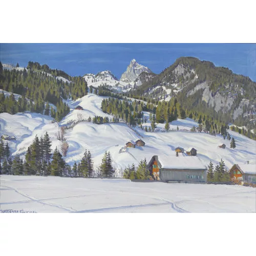 Waldemar Fink — "Winterliches Berggelände".