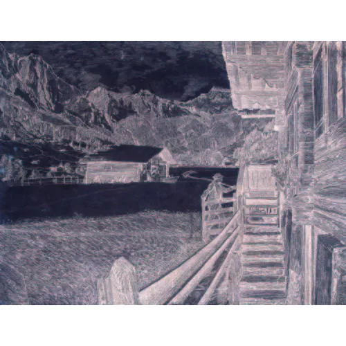 Waldemar Fink — Adelbodner Bauernhaus im Sommer.