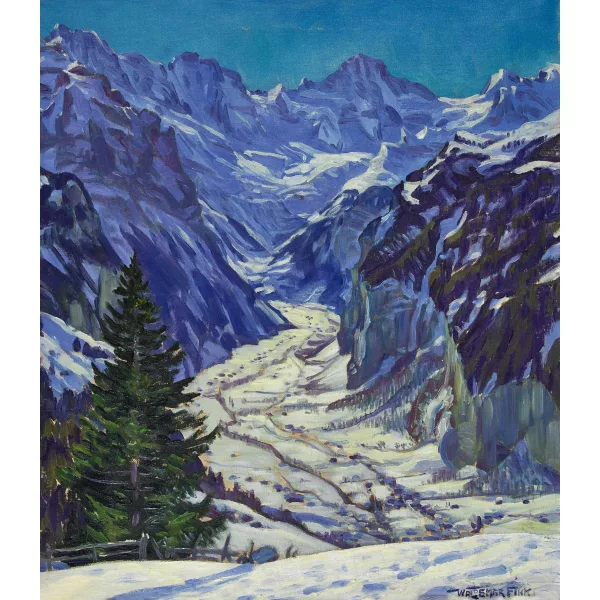Waldemar Fink — "Märzsonne im Lauterbrunnental".
