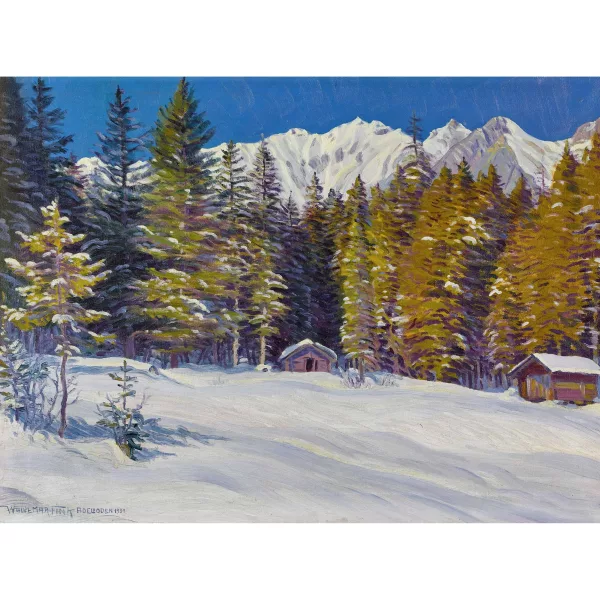 Waldemar Fink — "Bergwaldstille im Winter".