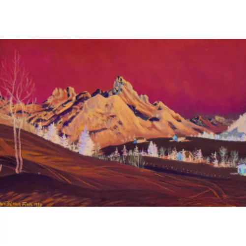 Waldemar Fink — "Wolkenloser Wintermorgen bei Schönried".