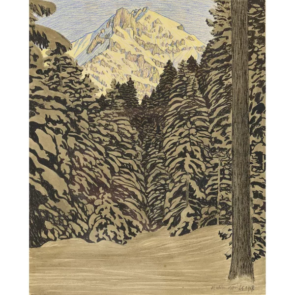 Waldemar Fink — Winterlandschaft bei Adelboden.
