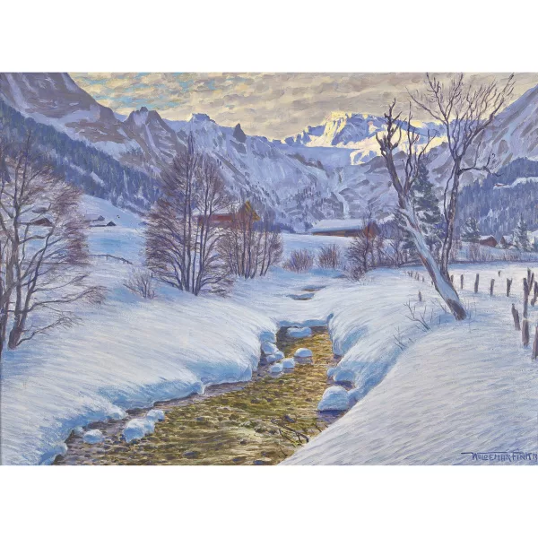 Waldemar Fink — "Wintermorgen am Engstligbach".