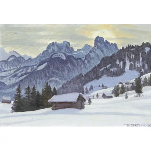 Waldemar Fink — "Gummfluh und Rüblihorn von Schönried bei Saanen".