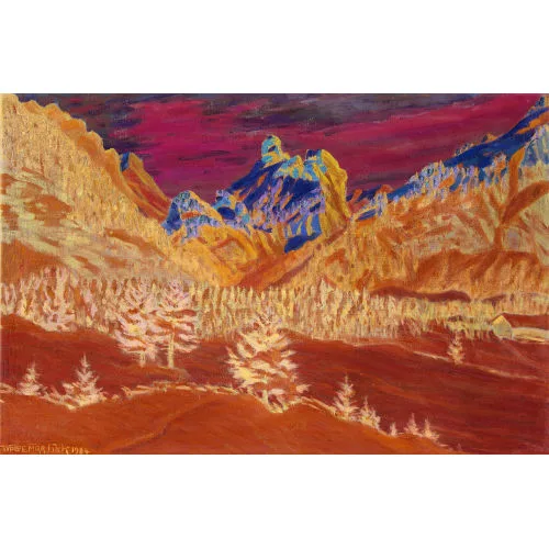 Waldemar Fink — "Wintermorgen bei Kandersteg mit Gällihorn".