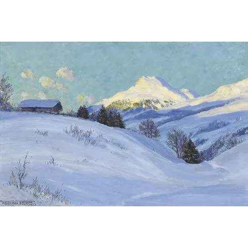 Waldemar Fink — "Wintervorabend bei Adelboden".