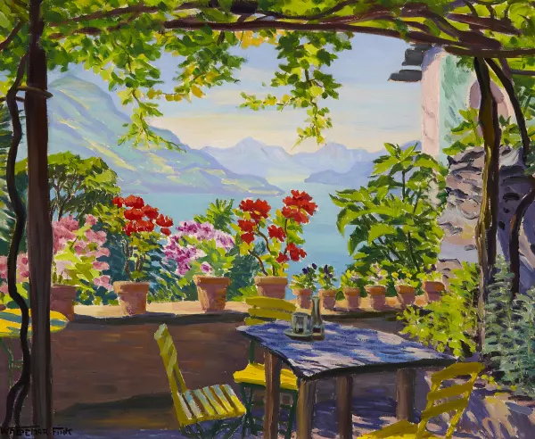 Wirtschaftsgarten in Ronco (Tessin)