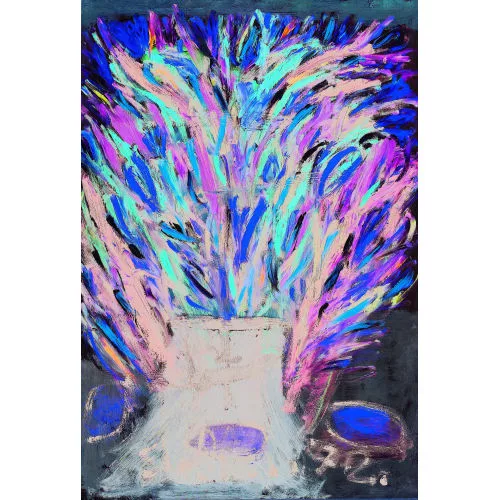 Walter Arnold Steffen — Stillleben mit bunten Blumen und Zitronen.