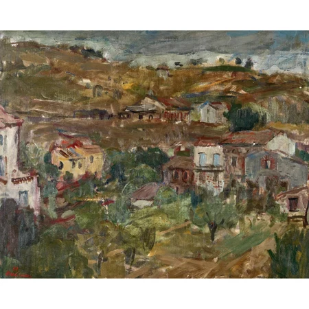 Landschaft mit Häusern