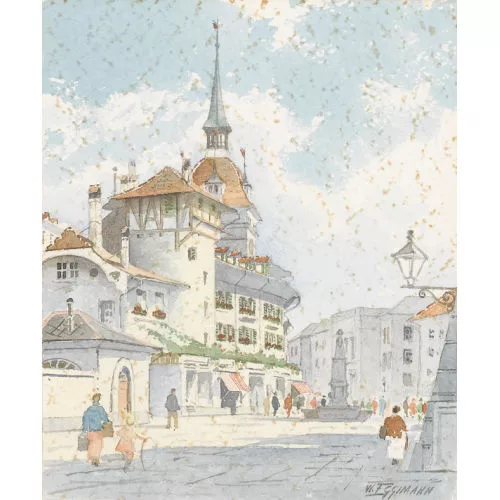 Walter Eggimann — Zwei historische Ansichten von Bern. Gegenstücke.