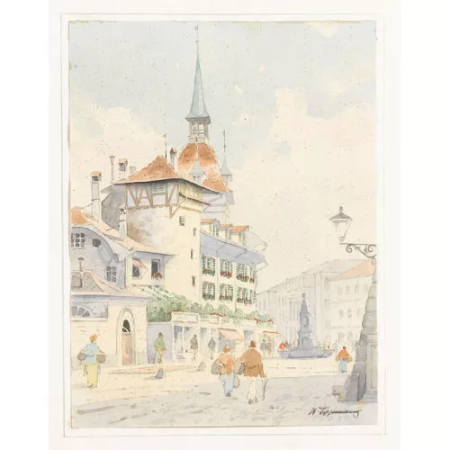 Walter Eggimann — Zwei Ansichten von Bern. Gegenstücke.