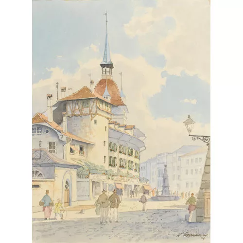 Walter Eggimann — Waisenhausplatz mit Holländerturm.