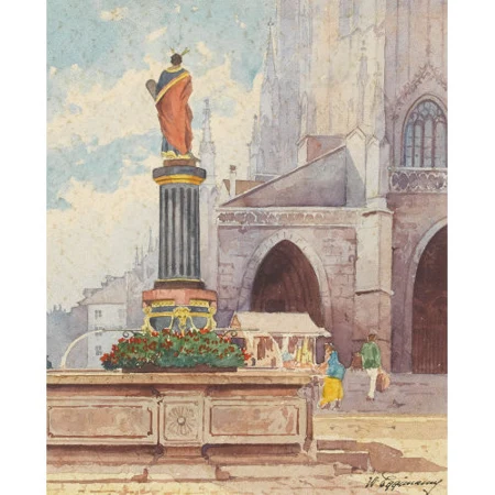 "Der Mosesbrunnen auf dem Münsterplatz"