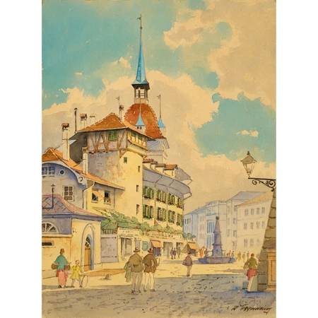 Waisenhausplatz mit Holländerturm