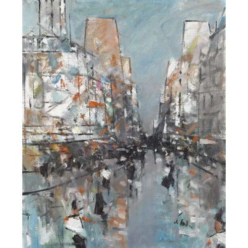 Walter Emil Müller — Belebte Strassenpartie.