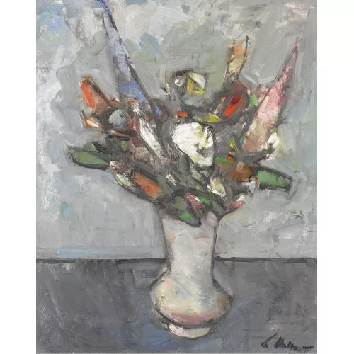 Walter Emil Müller — Blumenstillleben mit Gladiolen.