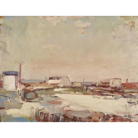 Landschaft mit Häusern