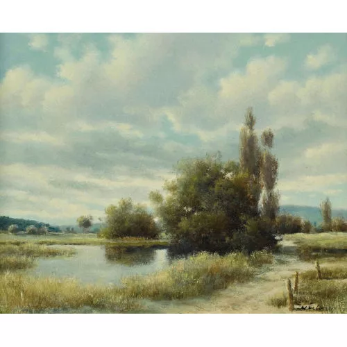 Walter Feller-Brand — Sonnige Auenlandschaft.