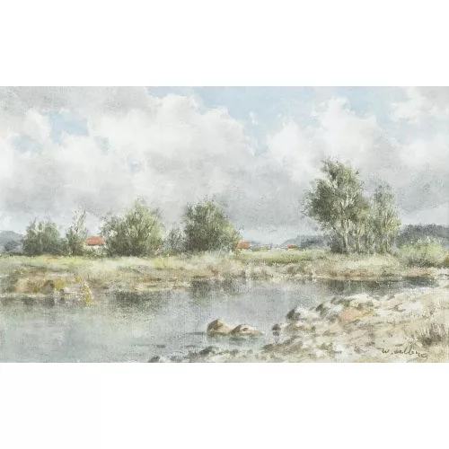 Walter Feller-Brand — Sommerliche Uferpartie.