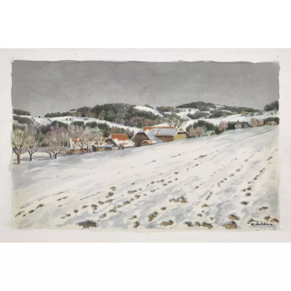 Walter Feller-Brand — Winterlandschaft mit Dorf.