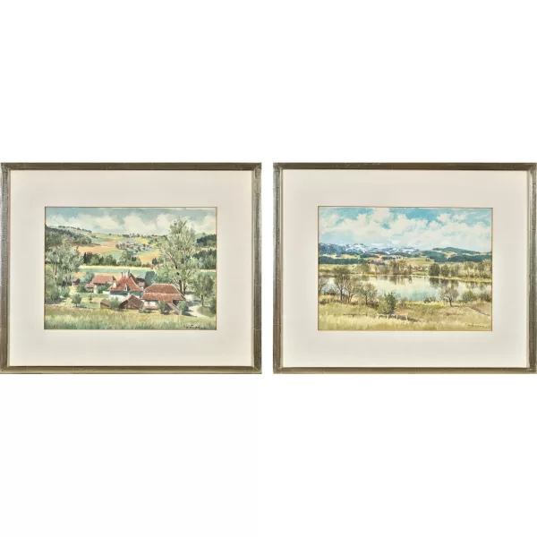 Walter Feller-Brand — Herbst- und Sommerlandschaft. Gegenstücke.