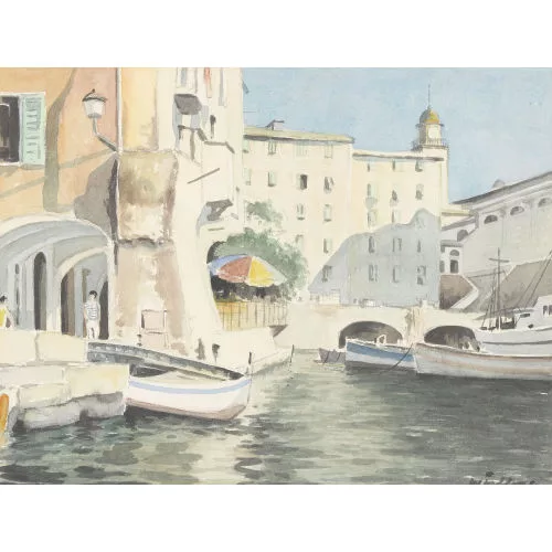 Walter Feller-Brand — Südliche Promenade mit Booten.