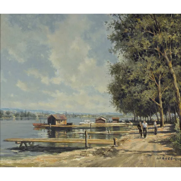 Walter Feller-Brand — Sommerliche Uferpartie.