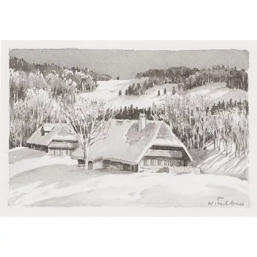Walter Feller-Brand — Berner Bauernhof im Winter.