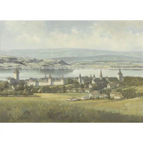 Walter Feller-Brand — Blick auf Murten und den Mont-Vully.